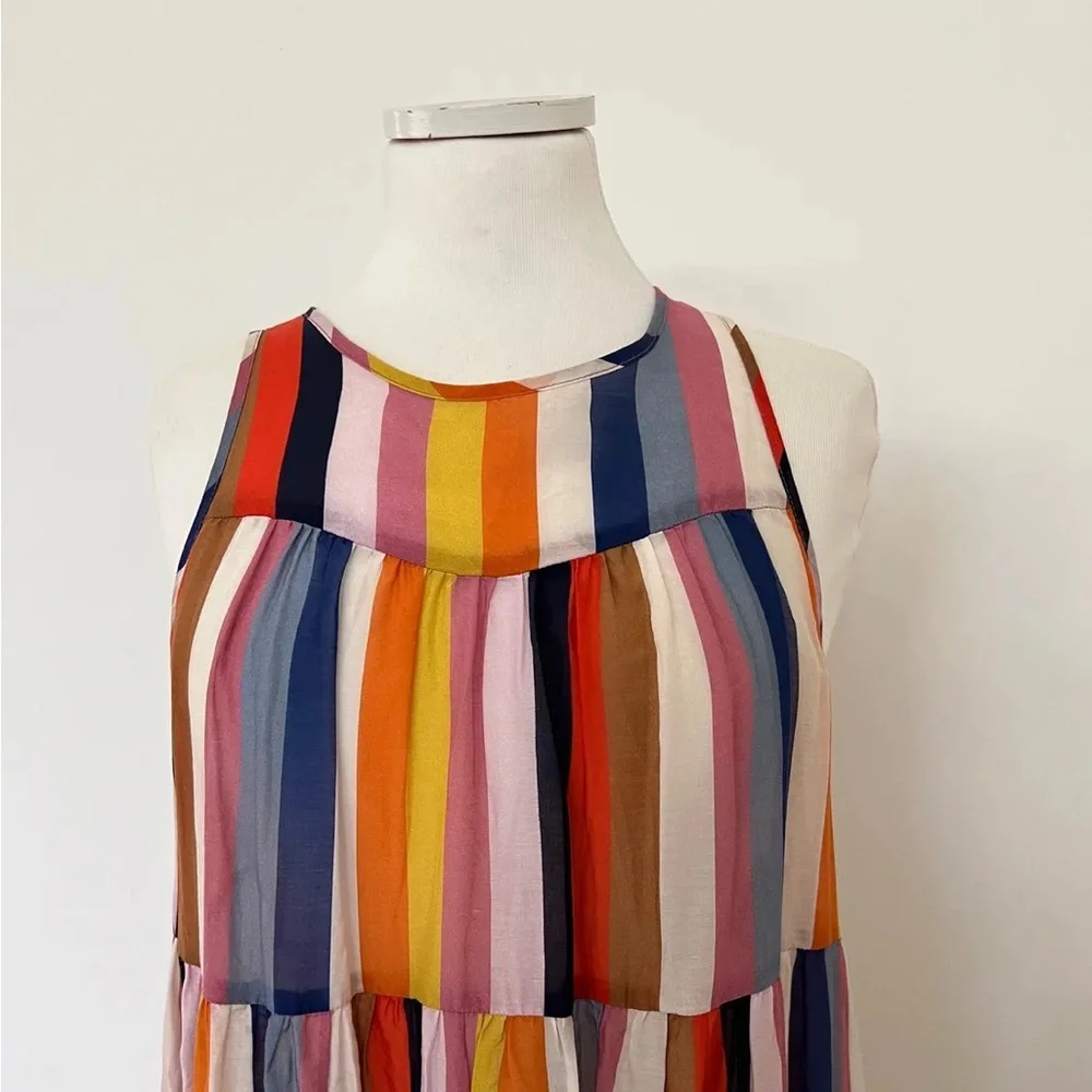 Xirena Rainbow Stripe Tiered Dress XS - Picture 2 of 5